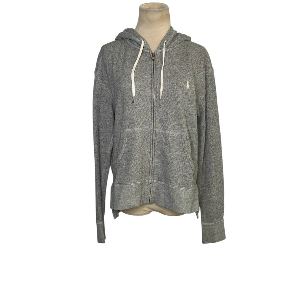 Polo Ralph Lauren gray long sleeves full zip hoodie jacket size Medium - Picture 7 of 12